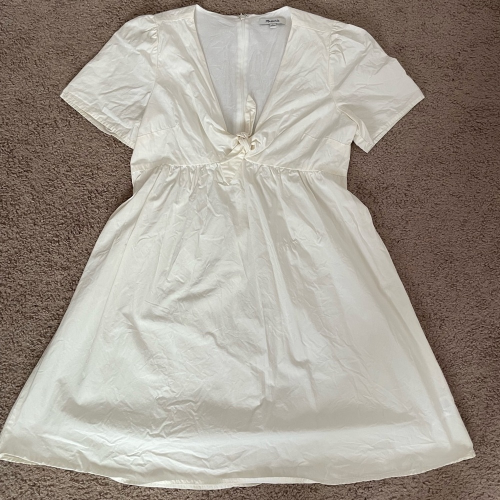 Madewell Linen White Short Sleeve Dress